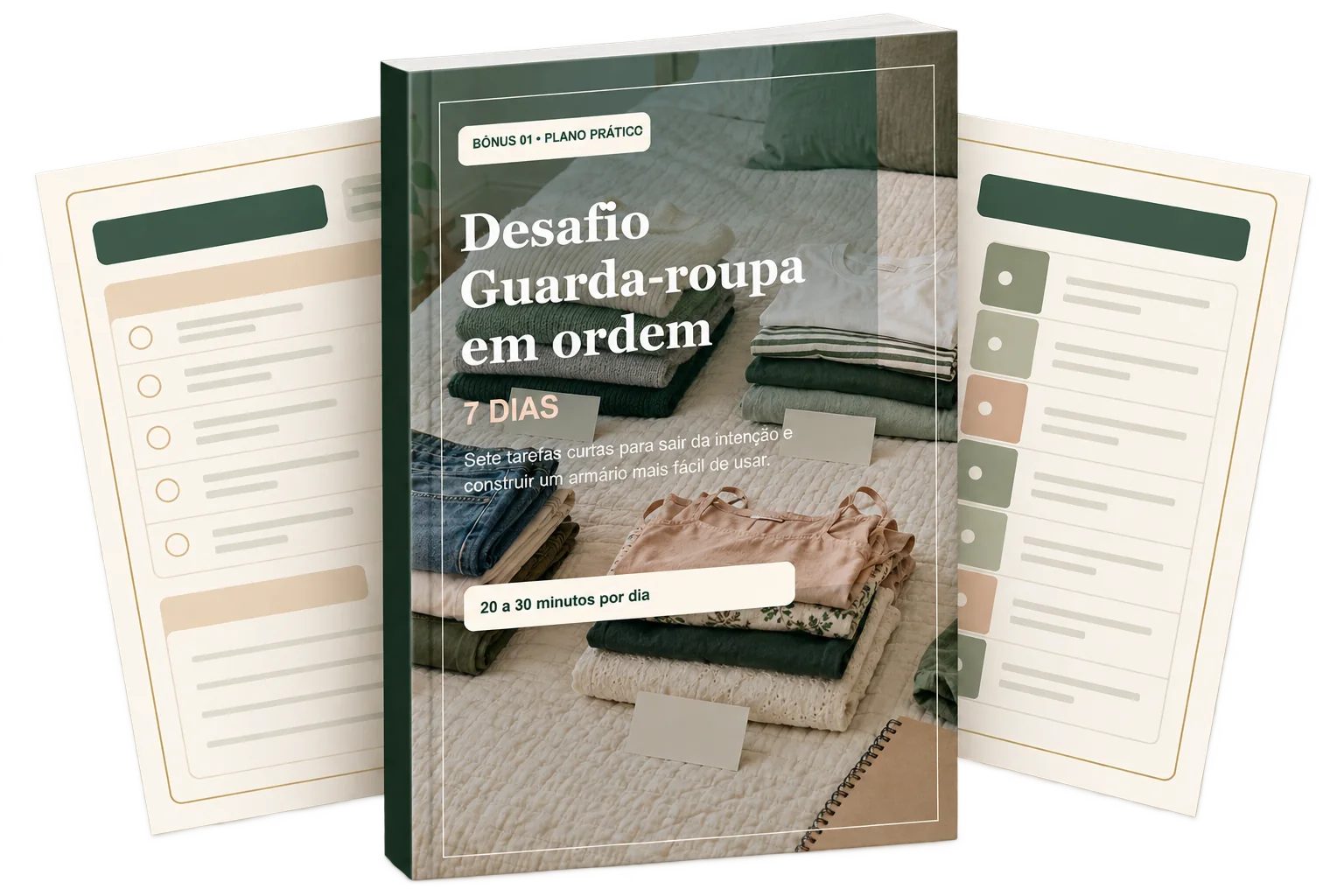 Desafio Guarda-roupa em ordem em 7 dias com plano diário e fichas de acompanhamento